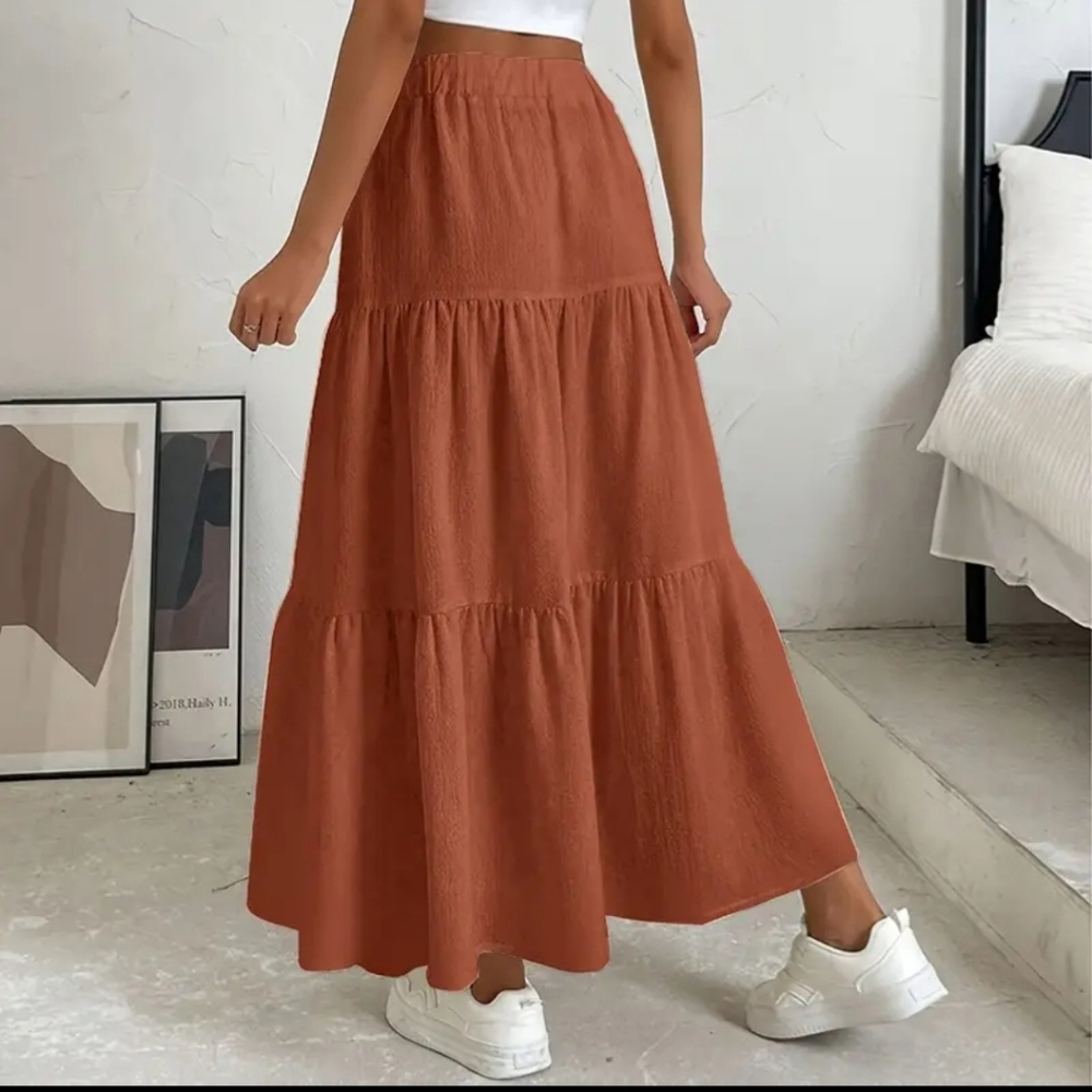 NEW! Rust Maxi Skirt - Picture 4 of 5